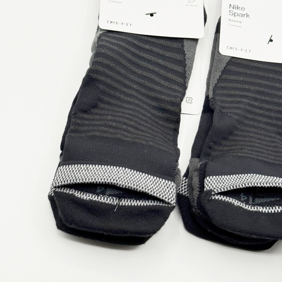 Nike Spark (3 PAIRS) No-Show, Cushioned Socks Size 10 - 11.5 Mens Running Black - Picture 3 of 5